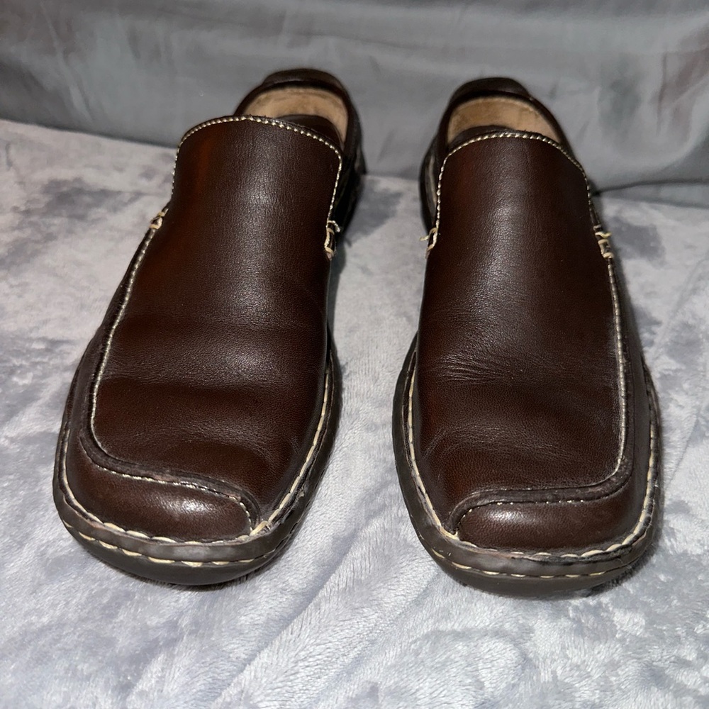 Born Brown Leather Clogs Size 6.5 - Picture 3 of 9